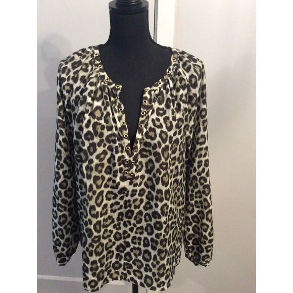 Michael Kors Michael Animal print Medium M Tunic Metal Embellishments - Picture 1 of 6